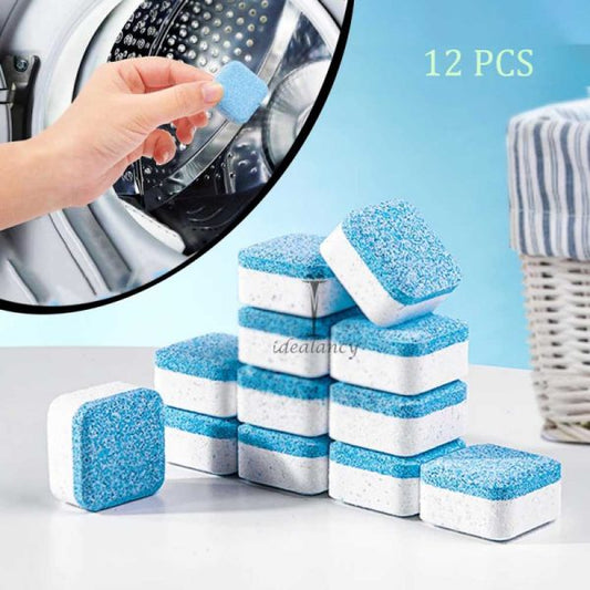 Washing Machine Cleaner Descaler 12 Packs- Deep Cleaning Tablets And Deodorant For All Washing Machines